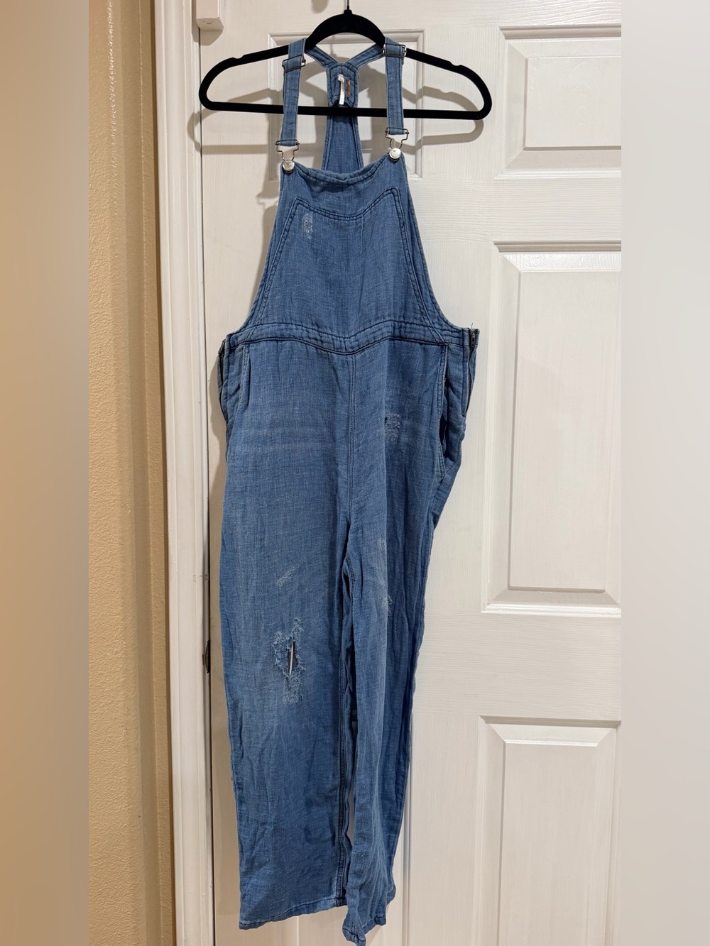 Free People Light Blue Denim Overalls Jumpsuit